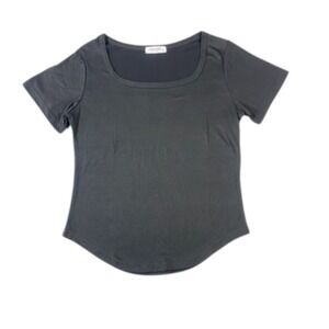 Jomiolo Women's Scoop Neck Short Sleeve Tee‎ Gray Size S NWOT